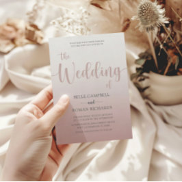 Invitación Elegante Rosa de caligrafía de oro guión Boda Inv