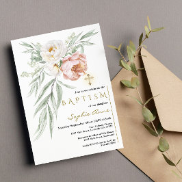 Invitación Elegante Rosa de color blanco turbio flores Bouque