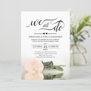 Invitación Elegante Rosa De Engranaje Que Aún Hacemos Boda De