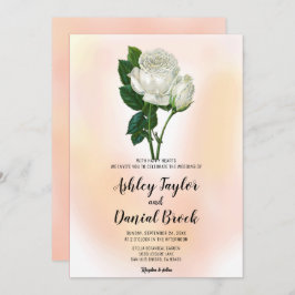Invitación Elegante rosa de flor blanca Boda floral Inv