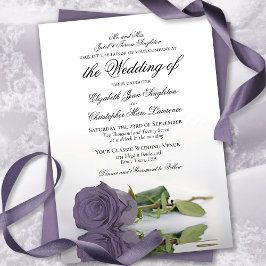Invitación Elegante Rosa de lavanda turbia  Boda formal
