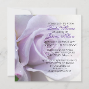 Invitación Elegante Rosa de lujo con ducha de matrimonio púrp