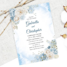 Elegante Rosa de marfil azul turquesa Boda