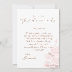 Invitación Elegante Rosa de Moda Boda Bridemaids