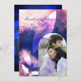 Invitación Elegante Rosa de Moda  de oro violeta de arco Boda