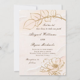 Invitación Elegante Rosa de mostaza rosa deja Boda cristiano