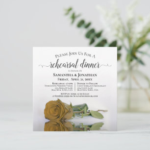 Invitación Elegante Rosa de Ochre de Oro Boda ensayo y cena