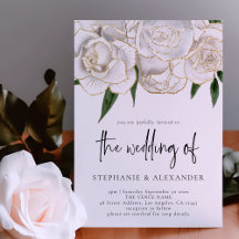 Elegante Rosa de oro blanco Boda de código QR