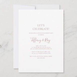 Invitación Elegante Rosa de oro simple celebremos