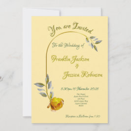 Invitación Elegante Rosa de paz suave Rosa de mantequilla y B