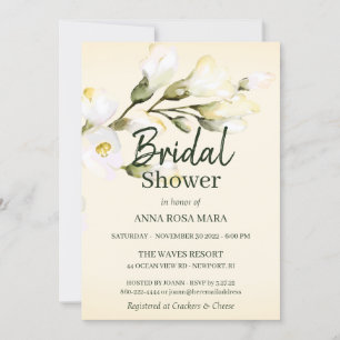 Invitación *~* Elegante Rosa de playa blanca Floral Bridal Sh
