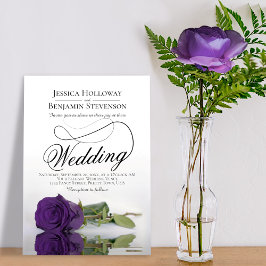 Invitación Elegante Rosa Deep Purple Reflection Boda elegante