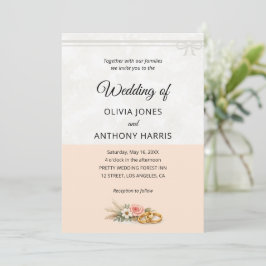 Invitación Elegante Rosa Desvanecido Floral Rústico Romántico