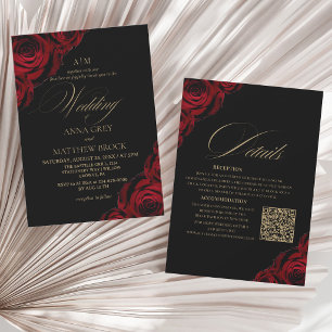 Invitación Elegante Rosa Divina⎮Todo en Una Boda