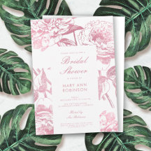Elegante Rosa Dorado Floral Bridal Shower