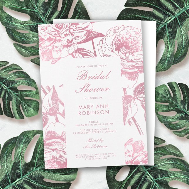 Invitación Elegante Rosa Dorado Floral Bridal Shower (Subido por el creador)