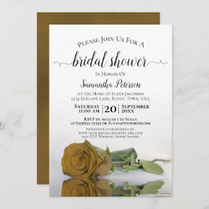 Invitación Elegante Rosa dorado romántico ducha de novia
