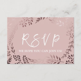 Invitación Elegante Rosa Dorado y Solicitud de RSVP de Canció
