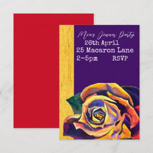 Invitación Elegante rosa fiesta de la cena de acuarela