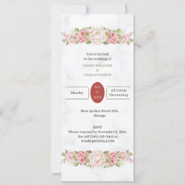 Invitación Elegante Rosa Flor Boda personalizado