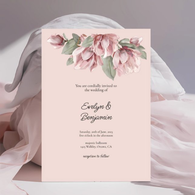 Invitación Elegante Rosa floral  Boda Rubor (Subido por el creador)