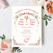 Elegante Rosa floral de boda cristiana