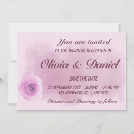 Invitación Elegante rosa floral de color púrpura polvoriento 
