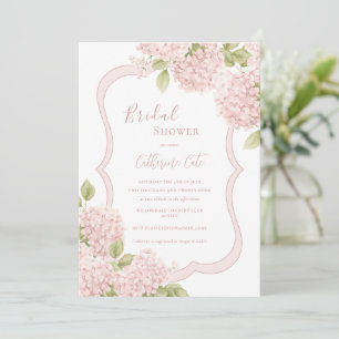 Invitación Elegante Rosa Floral de Hortensias para Despedida