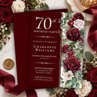 Elegante Rosa Floral de Vino Burgundy para Cumplea