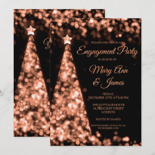Invitación Elegante Rosa Gold Black Navidades Partido de comp