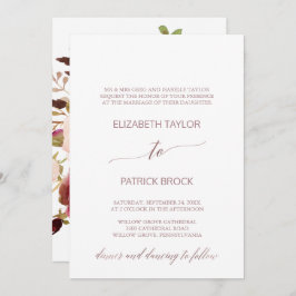 Invitación Elegante Rosa Gold | Boda formal floral