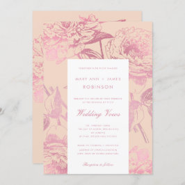 Invitación Elegante Rosa Gold Rubor Floral Boda Vow Renovació