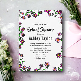 Invitación Elegante Rosa Jardín Botánico Floral Bridal Ducha