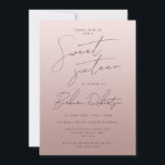 Invitación Elegante Rosa ligero Ombre Guión Dulce Dieciséis<br><div class="desc">A tu hija le encantará esta elegante invitación de JessicaAmber para la fiesta de cumpleaños. Esta bonita tarjeta presenta un color rojo oscuro de color dorado subió. Un tipo de letra de escritura femenina le dice que es un dulce dieciséis, y usted puede editar el texto para el nombre de...</div>