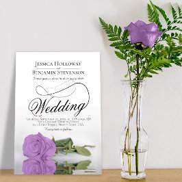 Invitación Elegante Rosa Lilac Purple Boda de escritura elega