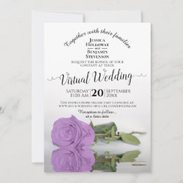 Invitación Elegante Rosa Lilac Purple Romántico Boda virtual