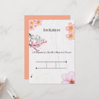 Invitación Elegante Rosa Melocotón
