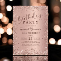 Elegante Rosa metálico Purpurina de oro 10 cumplea