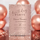 Invitación Elegante Rosa metálico Purpurina de oro 21º cumple<br><div class="desc">Celebra el 21º cumpleaños con estilo con esta Elegante Invitación de cumpleaños 21ª Rosa Metálica Purpurina de Oro! El impresionante diseño de rosa metálico dorado, combinado con acentos purpurinas brillantes, exuda sofisticación y glamour. Esta invitación marca la pauta para una celebración inolvidable, haciéndolo perfecto para aquellos que quieren celebrar su...</div>