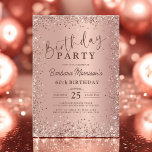 Invitación Elegante Rosa metálico Purpurina de oro 60 cumplea<br><div class="desc">¡Celebra un hito con esta elegante invitación de Rosa metálico Purpurina de oro a los 60 años! Con un brillante diseño de oro rosa con un sofisticado efecto metálico, esta invitación marca el tono perfecto para una moda y glamorosa celebración de los 60 años. Ideal para una velada elegante, un...</div>