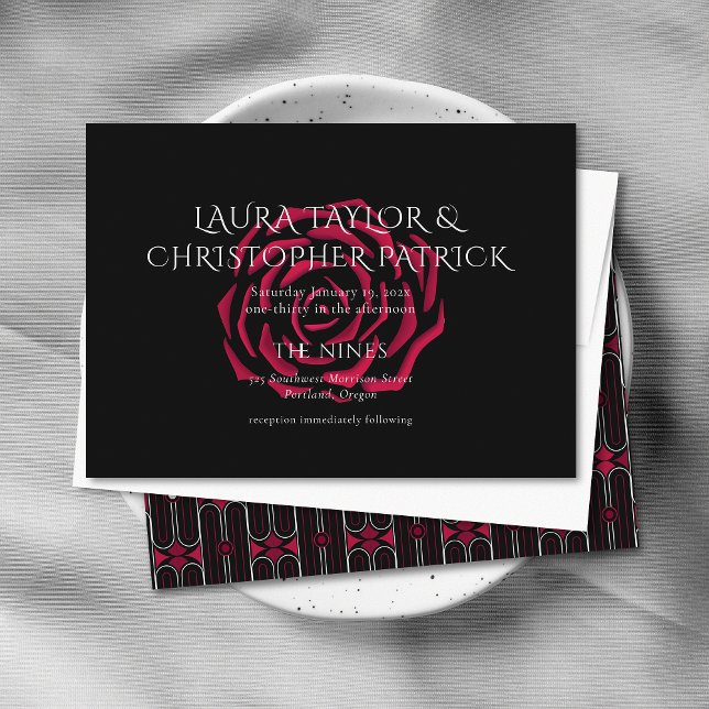Invitación Elegante Rosa minimalista Rosa Burgandy (Subido por el creador)