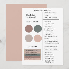 Invitación Elegante Rosa Minimalista y elegante dama de honor