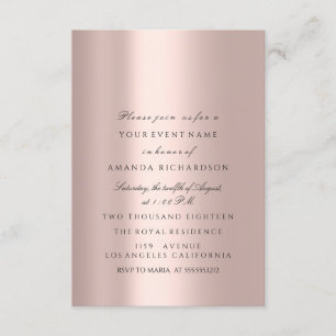 Invitación Elegante Rosa Moderna Boda Cumpleaños 16