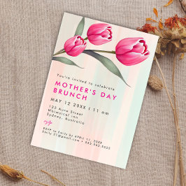 Invitación Elegante Rosa moderna BRUNCH del día simple de la 