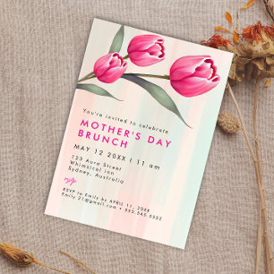 Invitación Elegante Rosa moderna BRUNCH del día simple de la 