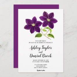 Invitación Elegante rosa morado acuarela Boda floral Invi