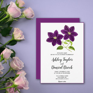 Invitación Elegante Rosa morado Romántico Boda floral veranie