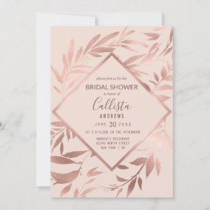 Invitación Elegante Rosa Oro Floral Rosa Sale Ducha Bridal