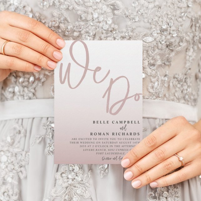 Invitación Elegante Rosa Oro que hacemos boda (Subido por el creador)