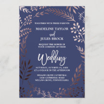 Elegante Rosa Oro y Marina | Boda de marco flojo